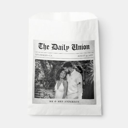 Zeitungsartikel Hochzeit Geschenktütchen (Vorderseite)