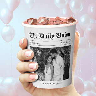Zeitungsartikel Hochzeit Pappbecher