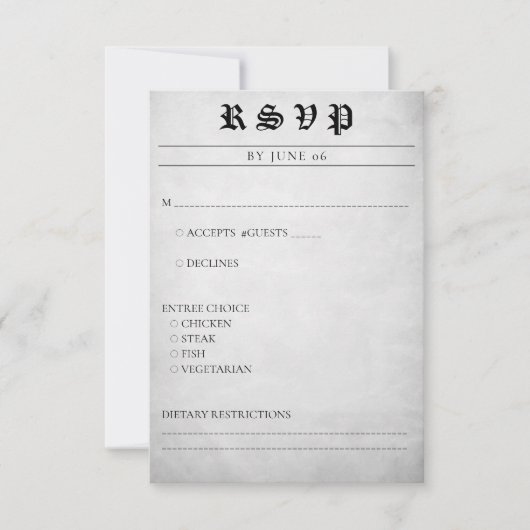 Zeitungsartikel Hochzeit RSVP Karte (Vorderseite)