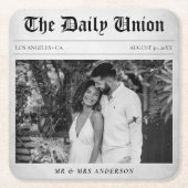 Zeitungsartikel Hochzeitsempfang Rechteckiger Pappuntersetzer (Vorderseite)