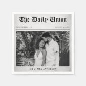 Zeitungsartikel Hochzeitsempfang Serviette (Vorderseite)