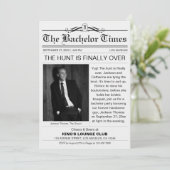 Zeitungsbachelor Party Spaß einzigartig Einladung (Stehend Vorderseite)