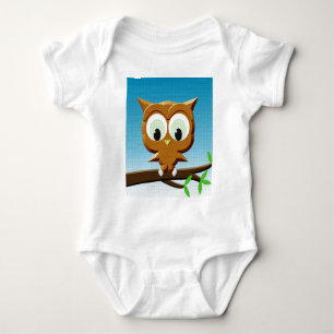 Zeitungscartoon Eule Baby Strampler