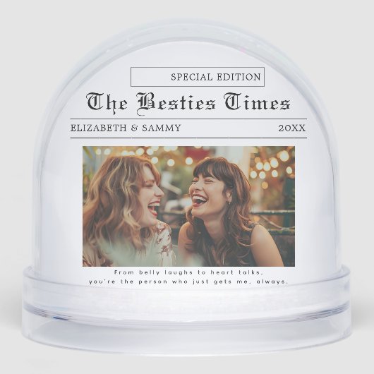 Zeitungsdesign | Foto der besten Freunde Schneekugeln (Vorderseite)