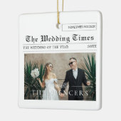 Zeitungsdesign | Newlyweds Foto Keramikornament (Links)