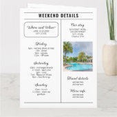 Zeitungsdetails Bachelorette Wochenendausflug Karte (Rückseite)