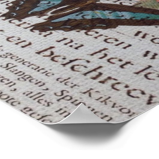 Zeitungsdruck Französisch Paris Eiffelturm Poster (Ecke)