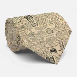 Zeitungsdruck im Vintage-Stil Krawatte