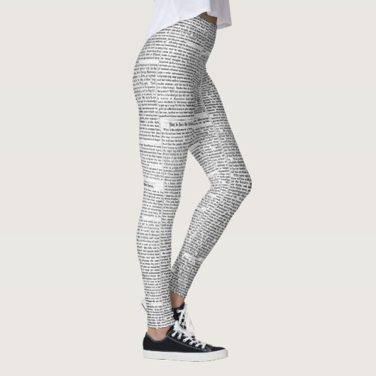 Zeitungsdruck Leggings (Rechts)