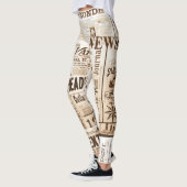 Zeitungsdruck-Leggings Leggings (Links)