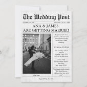 Zeitungseinladung zur Hochzeit Niedlich Einladung (Vorderseite)