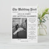 Zeitungseinladung zur Hochzeit Niedlich Einladung (Stehend Vorderseite)