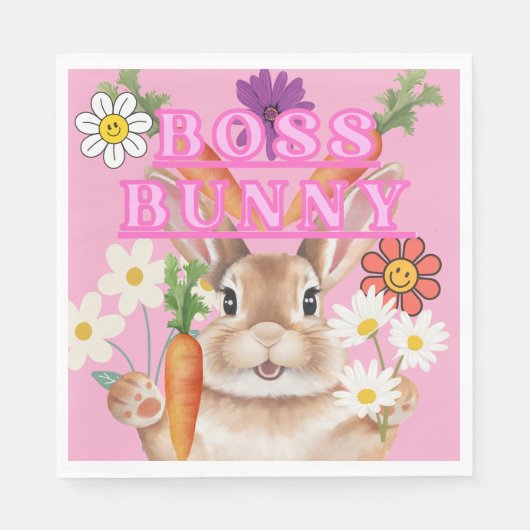 Zeitungsessen Napkin, Boss Bunny Serviette (Vorderseite)