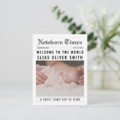 Zeitungsfoto Collage Geburtsankündigung Karte (Stehend Vorderseite)