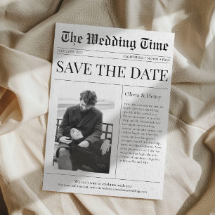 Zeitungsfoto Hochzeitsankündigung Save The Date Einladung