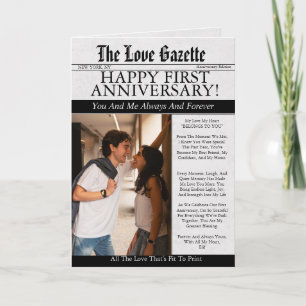 Zeitungsfoto Hochzeitstag  Karte