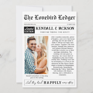 Zeitungsfoto Moderne Hochzeitseinladungskarte Einladung