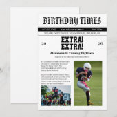 Zeitungsfußball-Geburtstag Einladung (Vorne/Hinten)