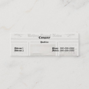 Zeitungsgeschäftskarte Mini Visitenkarte
