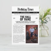Zeitungsgolf 50. Geburtstag Einladung (Stehend Vorderseite)