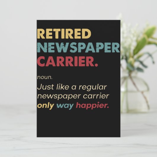 Zeitungshändler - Retro Definition Design Einladung (Stehend Vorderseite)