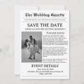 Zeitungshochzeit rettet das Datum Save The Date (Vorderseite)