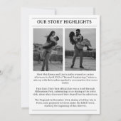 Zeitungshochzeit rettet das Datum Save The Date (Rückseite)