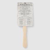 Zeitungshochzeitprogramm Fächer (Rückseite)