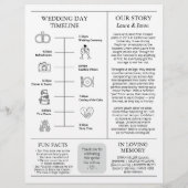 Zeitungshochzeitprogramm Schwarz-Weiß-Programme Flyer (Hinten)