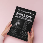 Zeitungshochzeitprogramm Schwarzweiß-Eleganz Flyer