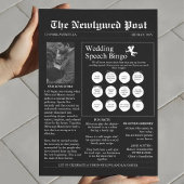 Zeitungshochzeitprogramm Schwarzweiß-Eleganz Flyer