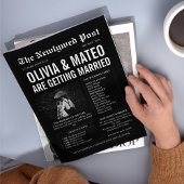 Zeitungshochzeitprogramm Schwarzweiß-Eleganz Flyer