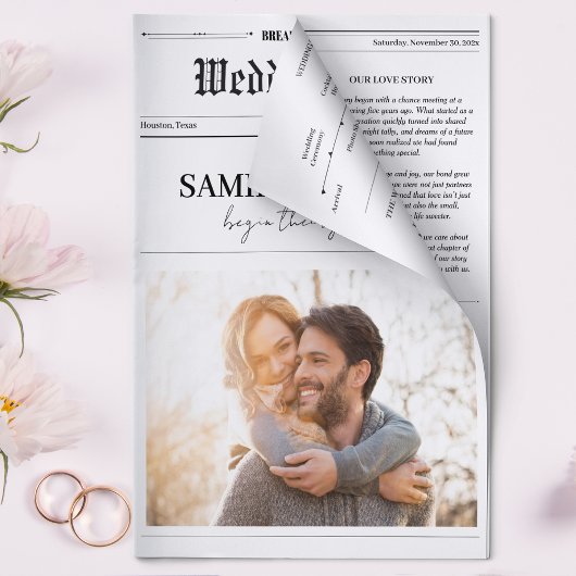 Zeitungshochzeitprogramm Time Line Foto Trivia Karte