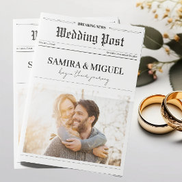 Zeitungshochzeitprogramm Time Line Foto Trivia Karte