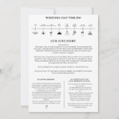 Zeitungsinformationen Zeitleiste Foto Hochzeit Einladung (Rückseite)