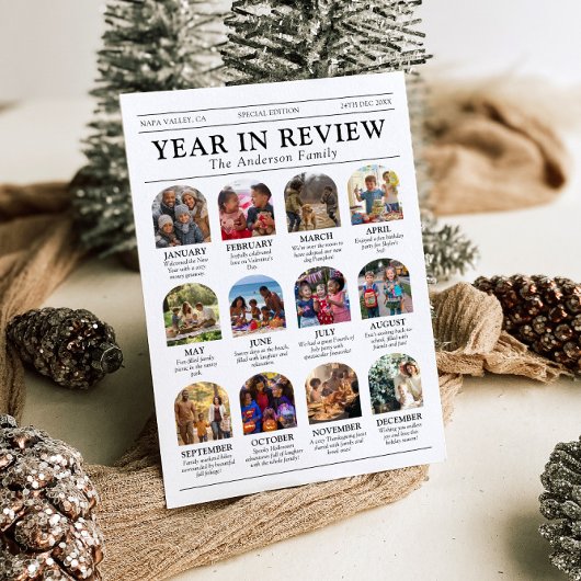 Zeitungsjahr in Review Family Foto Weihnachten