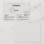 Zeitungskarte Visitenkarte (Vorne/Hinten)