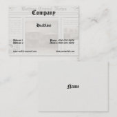 Zeitungskarte Visitenkarte (Vorne/Hinten)