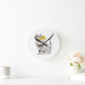 Zeitungskatze Runde Wanduhr (Zuhause)