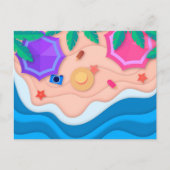 Zeitungskiosk am Strand Postkarte (Vorderseite)