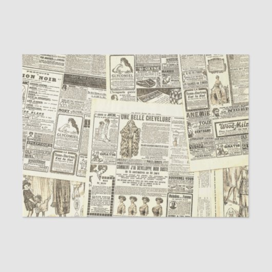 Zeitungskomposition Seidenpapier (Vorderseite)