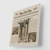 Zeitungsmauer Quadratische Wanduhr (Winkel)