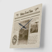 Zeitungsmauer Quadratische Wanduhr (Winkel)