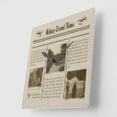 Zeitungsmauer Quadratische Wanduhr (Winkel)