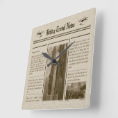 Zeitungsmauer Quadratische Wanduhr (Winkel)