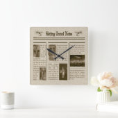 Zeitungsmauer Quadratische Wanduhr (Zuhause)