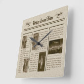 Zeitungsmauer Quadratische Wanduhr (Winkel)