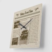 Zeitungsmauer Quadratische Wanduhr (Winkel)