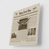 Zeitungsmauer Quadratische Wanduhr (Winkel)