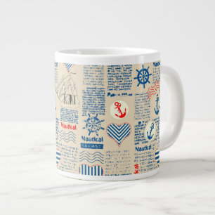 Zeitungsmuster Jumbo-Tasse